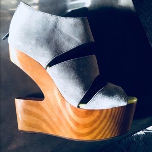 DV8 Grey Suede with neon yellow leather instep.